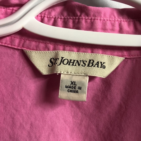 Hot Pink St. John’s bay button up blouse xl euc - Picture 2 of 10